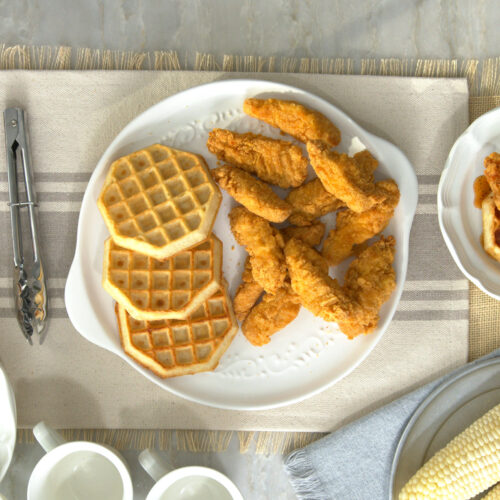 Shortcut Chicken N Waffles With Spicy Maple Glaze The Real Kitchen