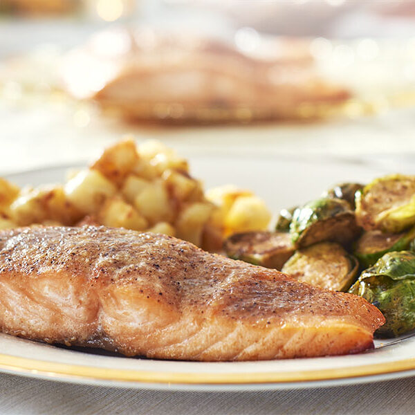 Tone's® Maple Garlic Salmon with Sautéed Brussels Sprouts The Real