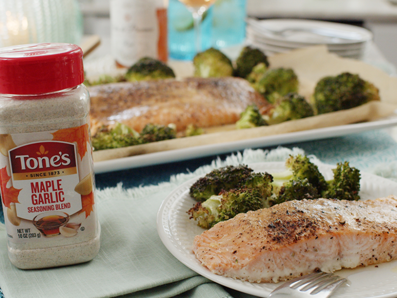 Tone's® Maple Garlic Salmon & Broccoli The Real Kitchen