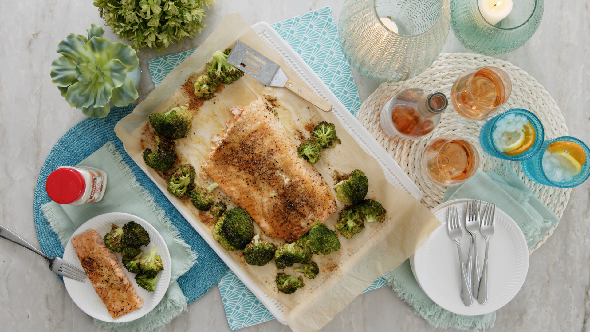 weber garlic parmesan salmon and broccoli