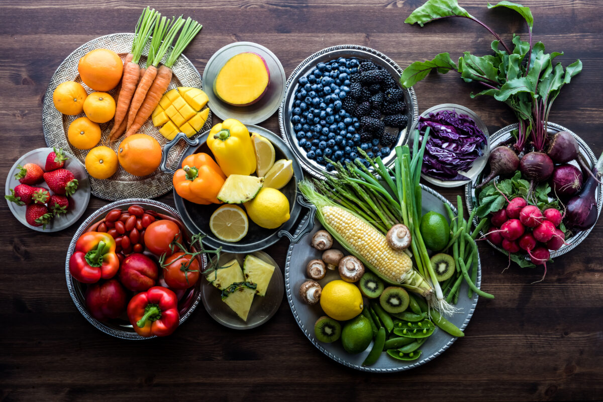 rainbow of fruits and veggies