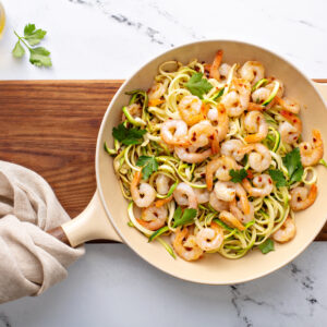 Shrimp and zucchini noodles
