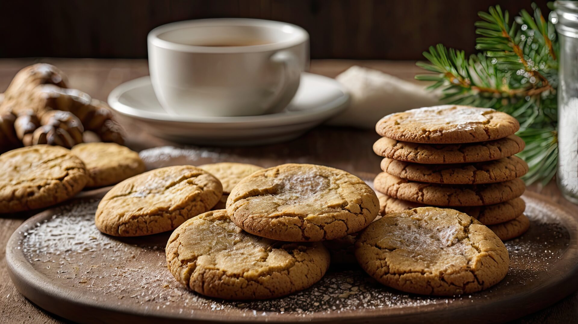 Soft warm ginger cookies freshly baked