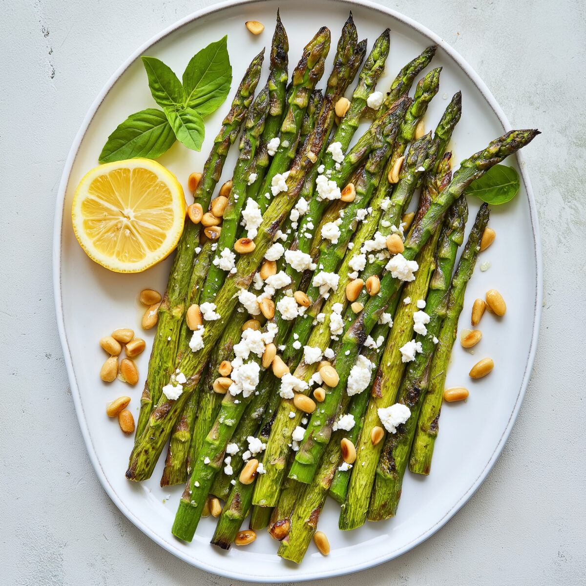 feta and lemon grilled asparagus