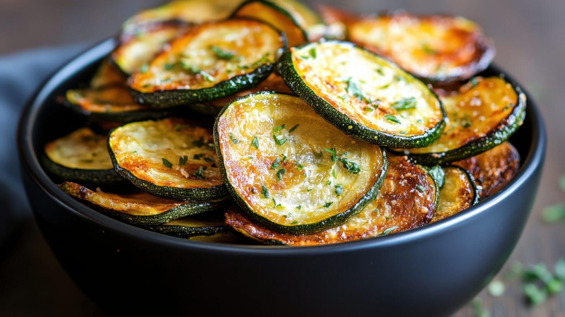 Crispy golden zucchini chip