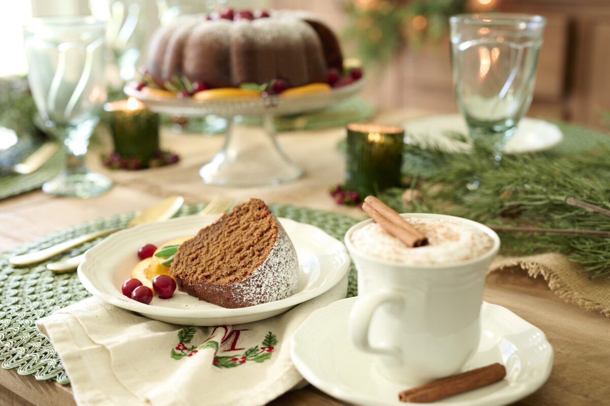 bundt cake and latte