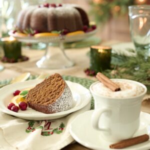 bundt cake and latte